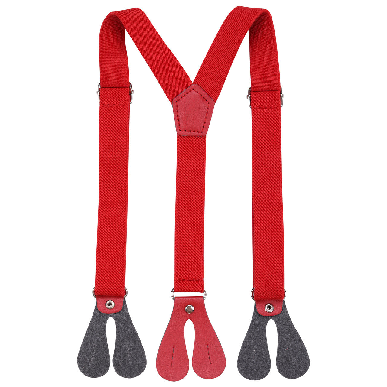 Red Braces for Kids with Button Hole - 20mm