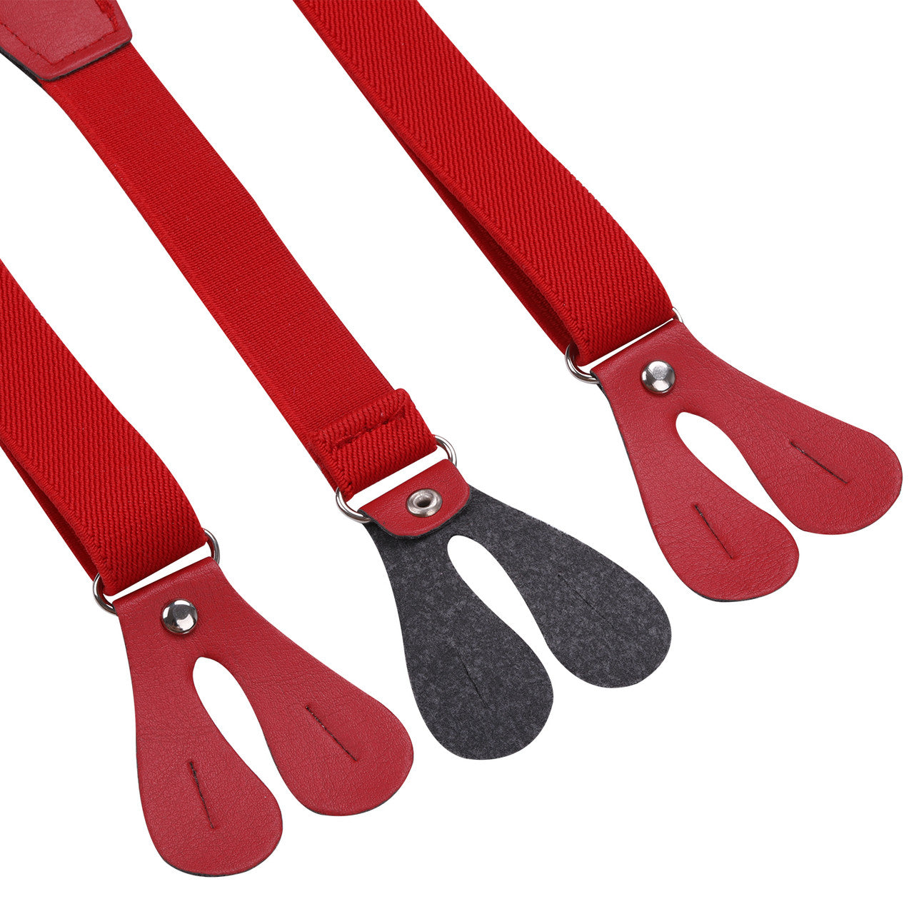 Red Braces for Kids with Button Hole - 20mm