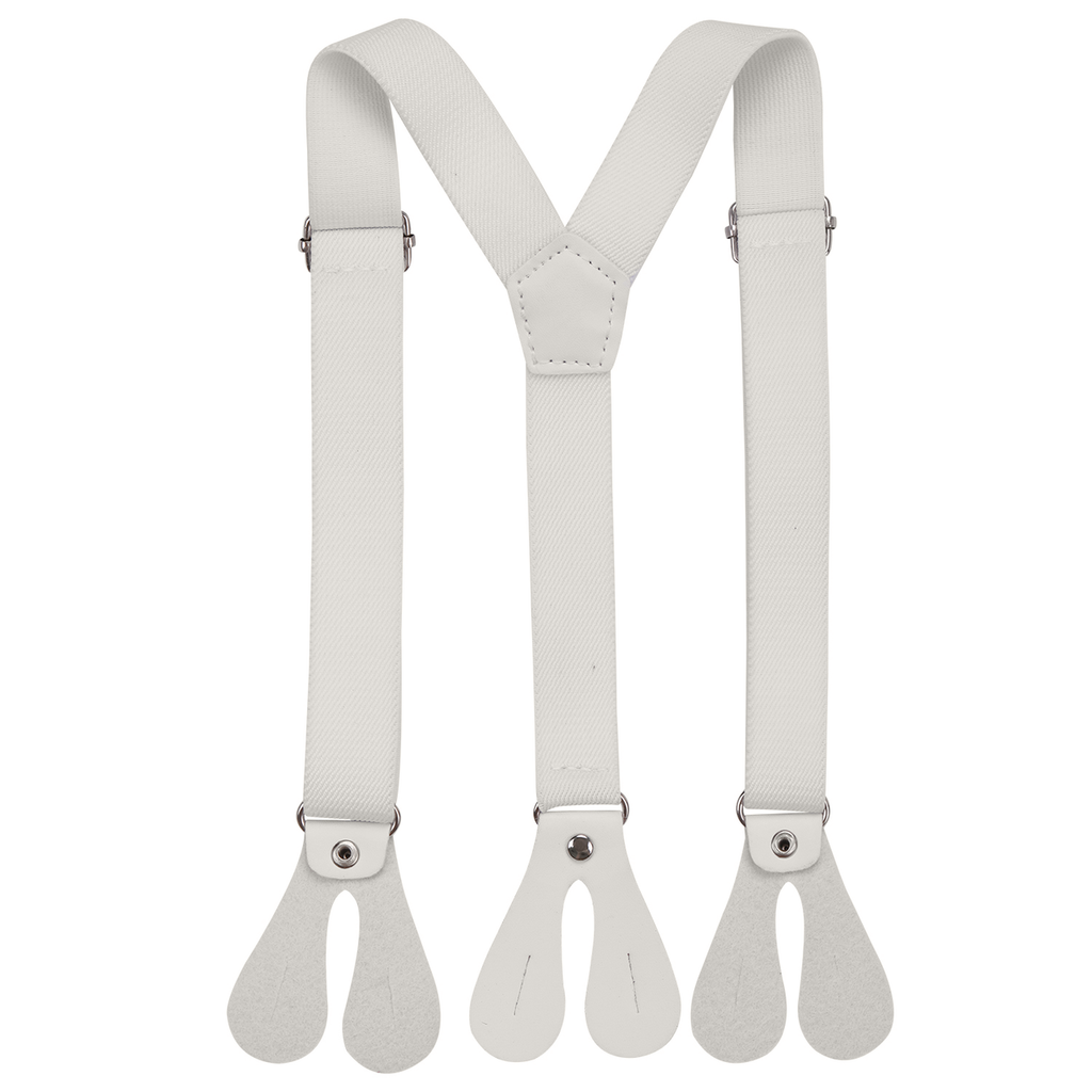 Ivory Braces for Kids with Button Hole - 20mm