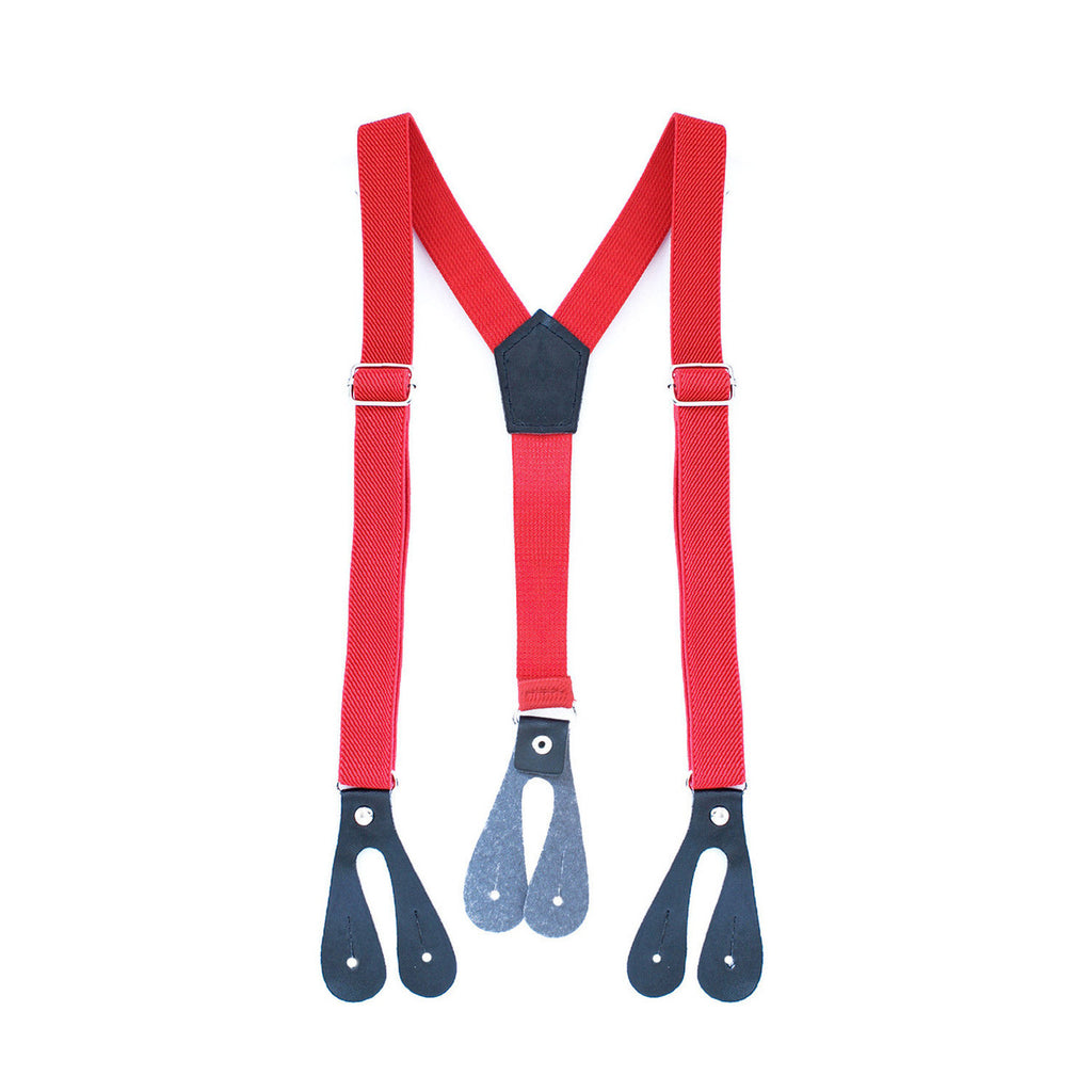 Red and Black Braces for Kids with Button Hole - 20mm