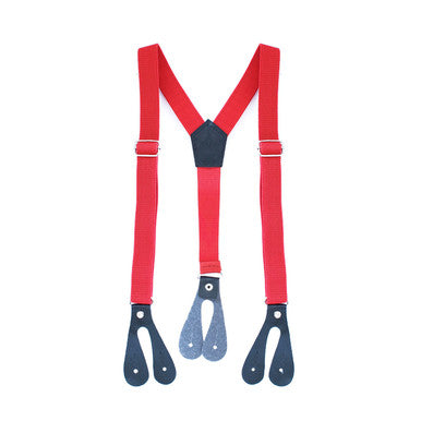 Red and Black Braces for Kids with Button Hole - 20mm