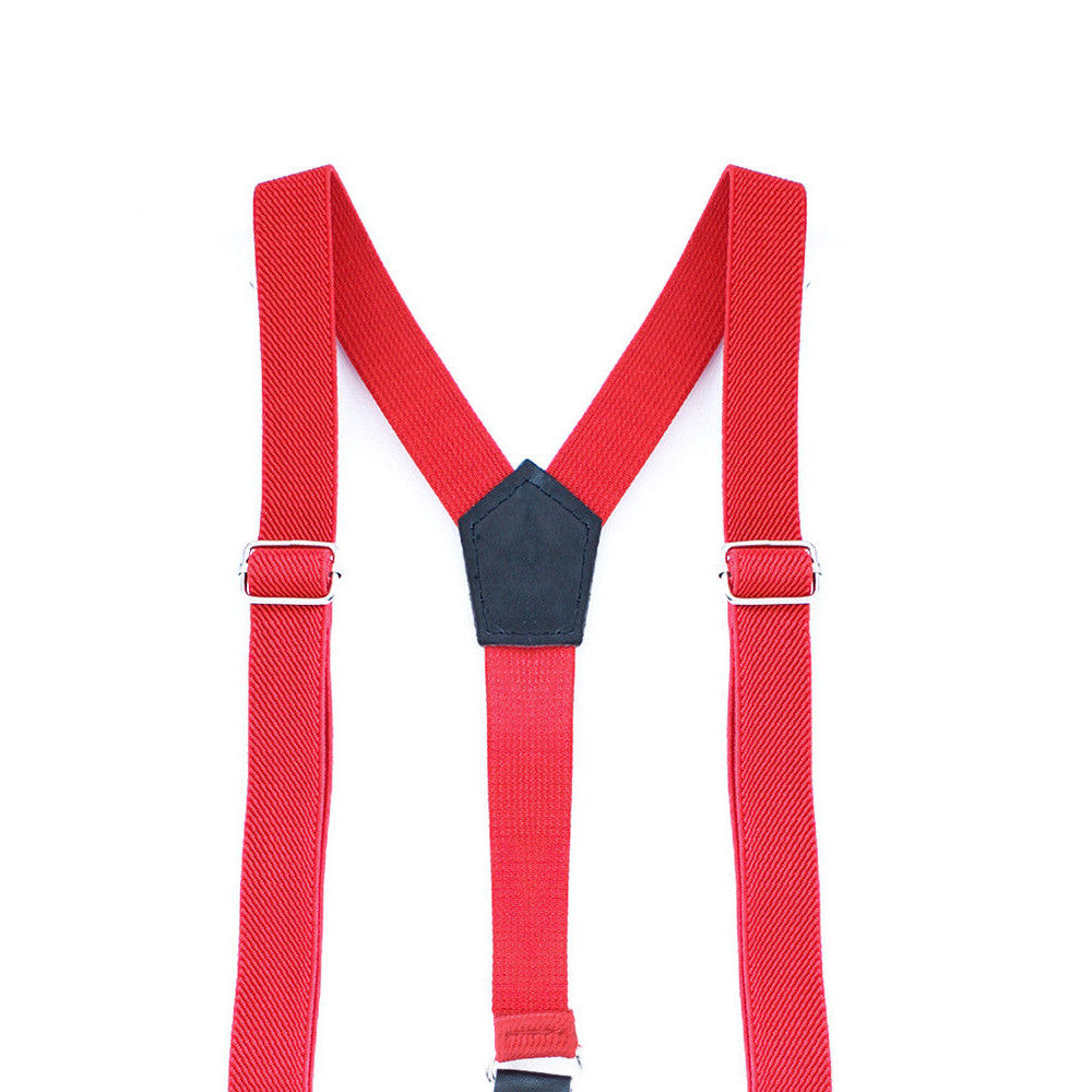 Red and Black Braces for Kids with Button Hole - 20mm