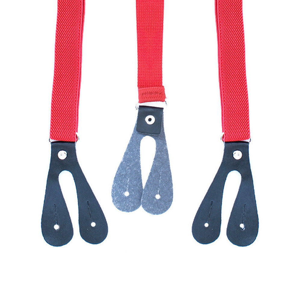 Red and Black Braces for Kids with Button Hole - 20mm