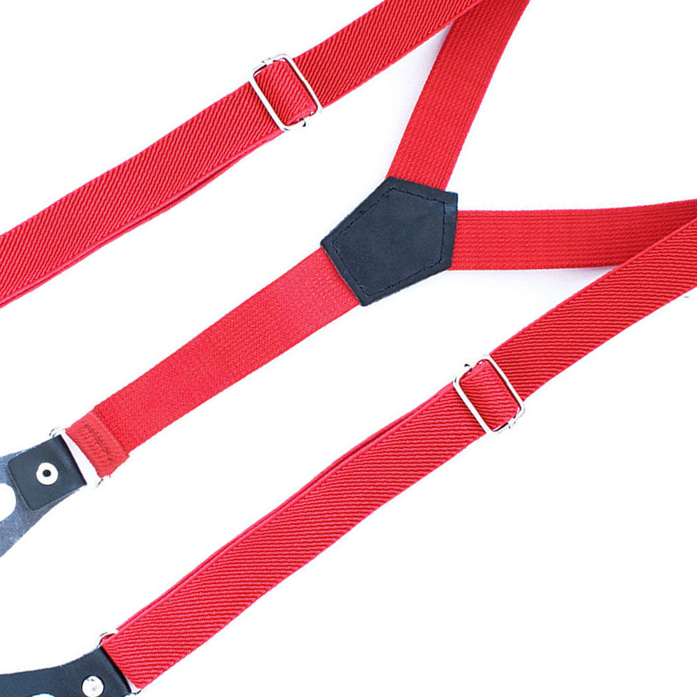 Red and Black Braces for Kids with Button Hole - 20mm