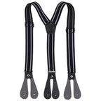 Black Striped Braces for Kids with Button Hole - 20mm