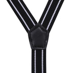 Black Striped Braces for Kids with Button Hole - 20mm