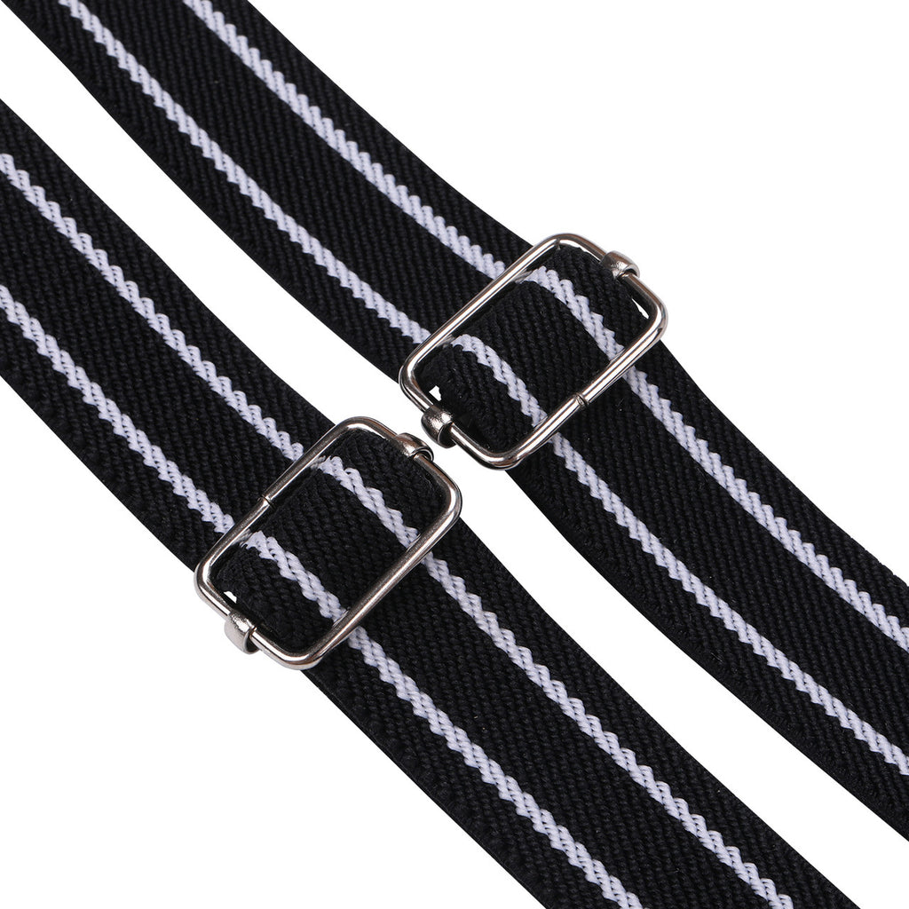 Black Striped Braces for Kids with Button Hole - 20mm