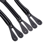 Black Striped Braces for Kids with Button Hole - 20mm