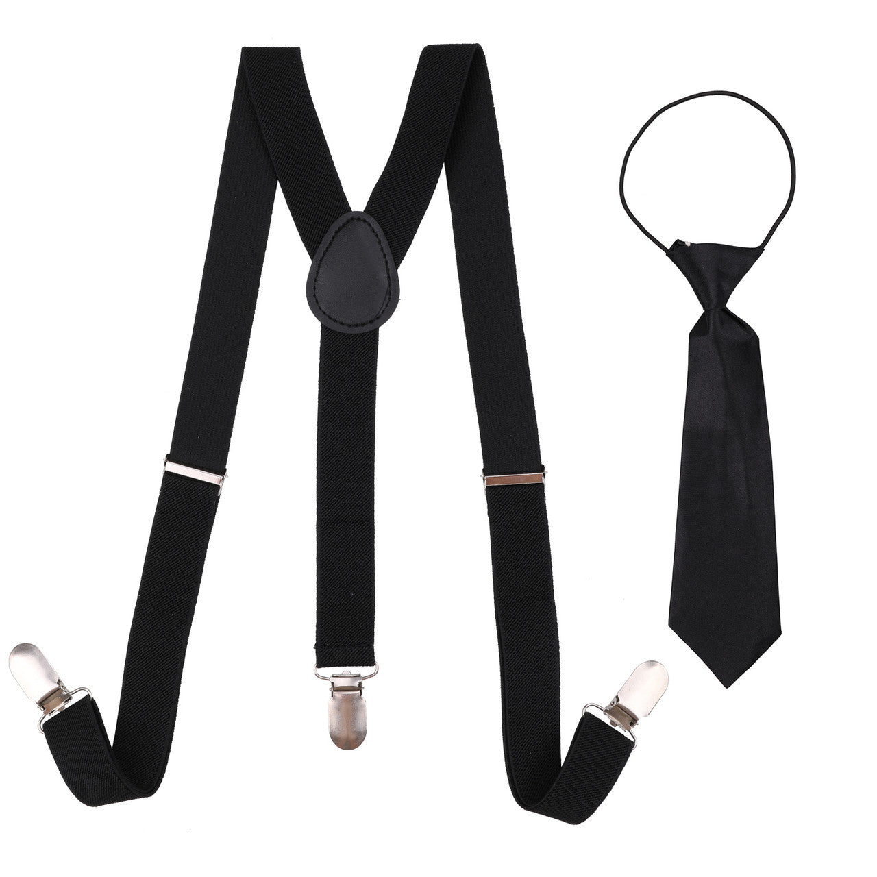 Kids Braces with Bow Tie and Neck Tie - 25mm (85cm) - Black