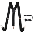 Kids Braces with Bow Tie and Neck Tie - 25mm (85cm) - Black