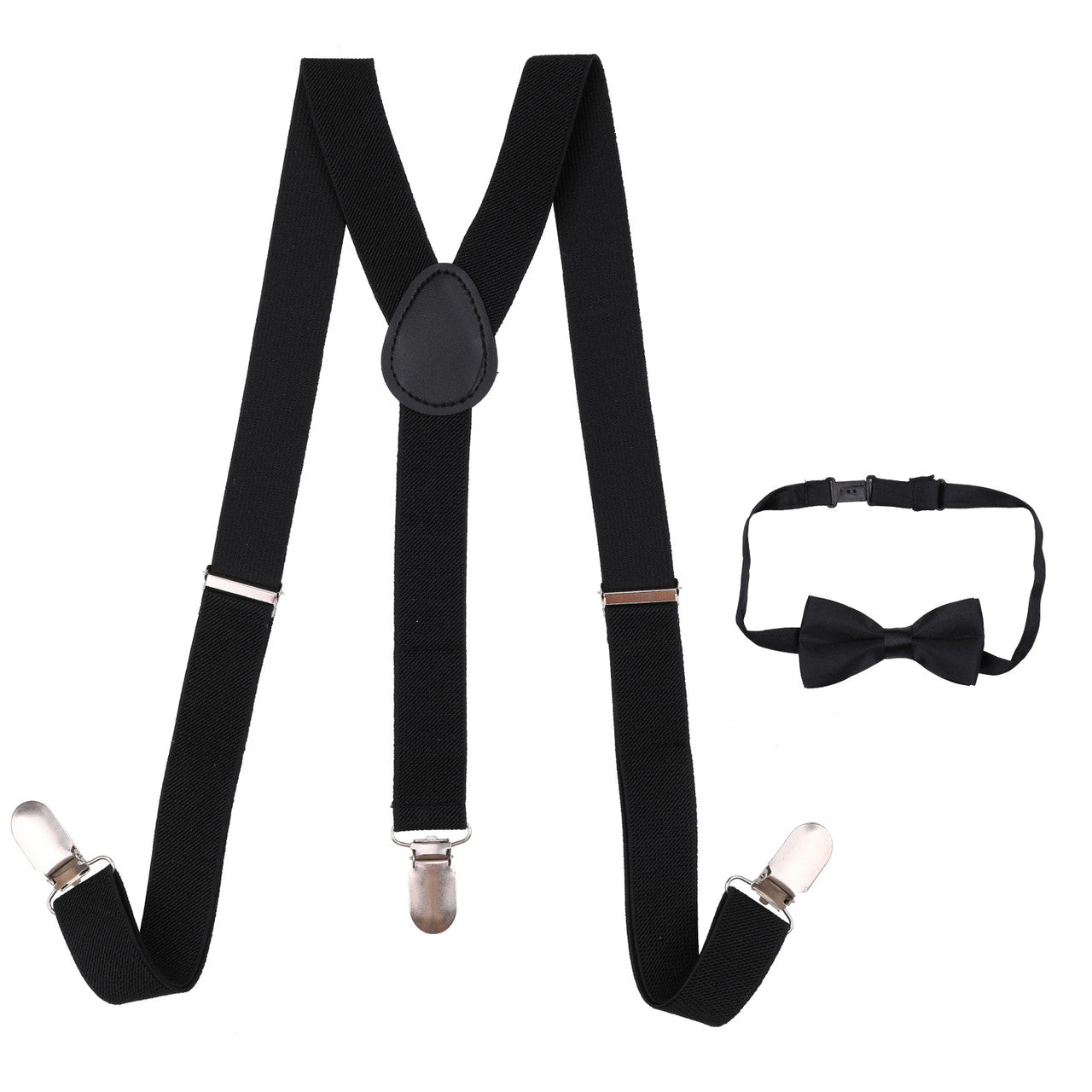 Kids Braces with Bow Tie and Neck Tie - 25mm (85cm) - Black