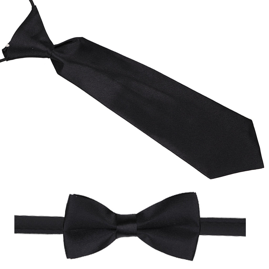 Kids Braces with Bow Tie and Neck Tie - 25mm (85cm) - Black