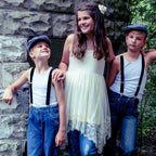 Kids Braces with Bow Tie and Neck Tie - 25mm (85cm) - Navy