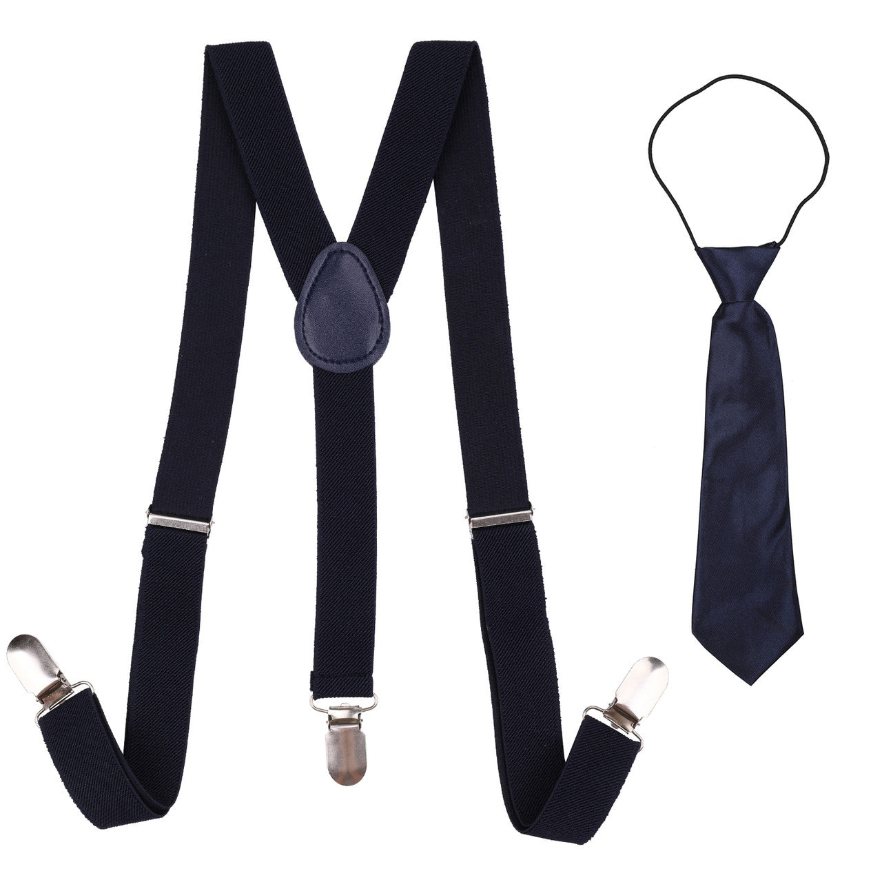 Kids Braces with Bow Tie and Neck Tie - 25mm (85cm) - Navy
