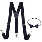 Kids Braces with Bow Tie and Neck Tie - 25mm (85cm) - Navy