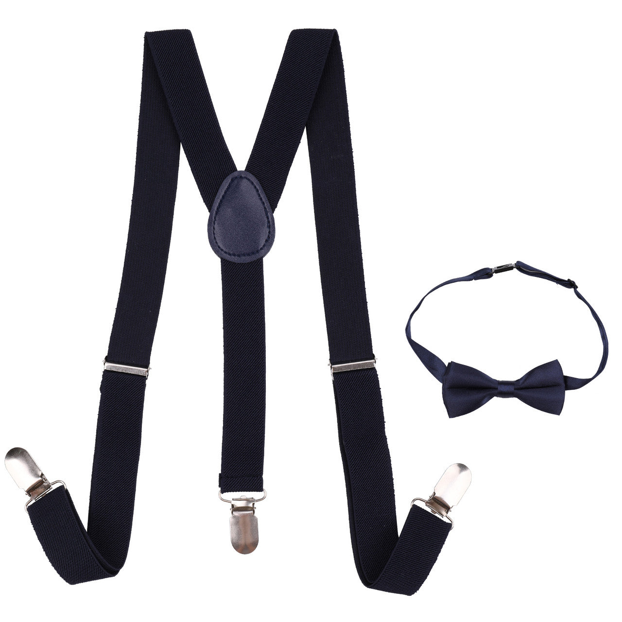 Kids Braces with Bow Tie and Neck Tie - 25mm (85cm) - Navy