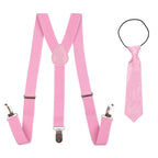 Kids Braces with Bow Tie and Neck Tie - 25mm (85cm) - Light Pink