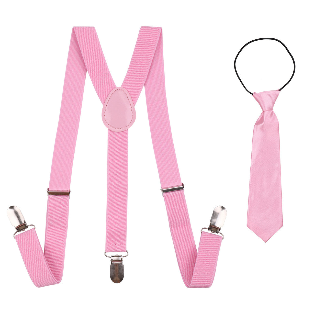 Kids Braces with Bow Tie and Neck Tie - 25mm (85cm) - Light Pink