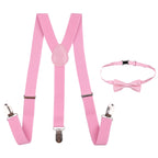 Kids Braces with Bow Tie and Neck Tie - 25mm (85cm) - Light Pink