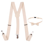 Kids Braces with Bow Tie and Neck Tie - 25mm (85cm) - Beige
