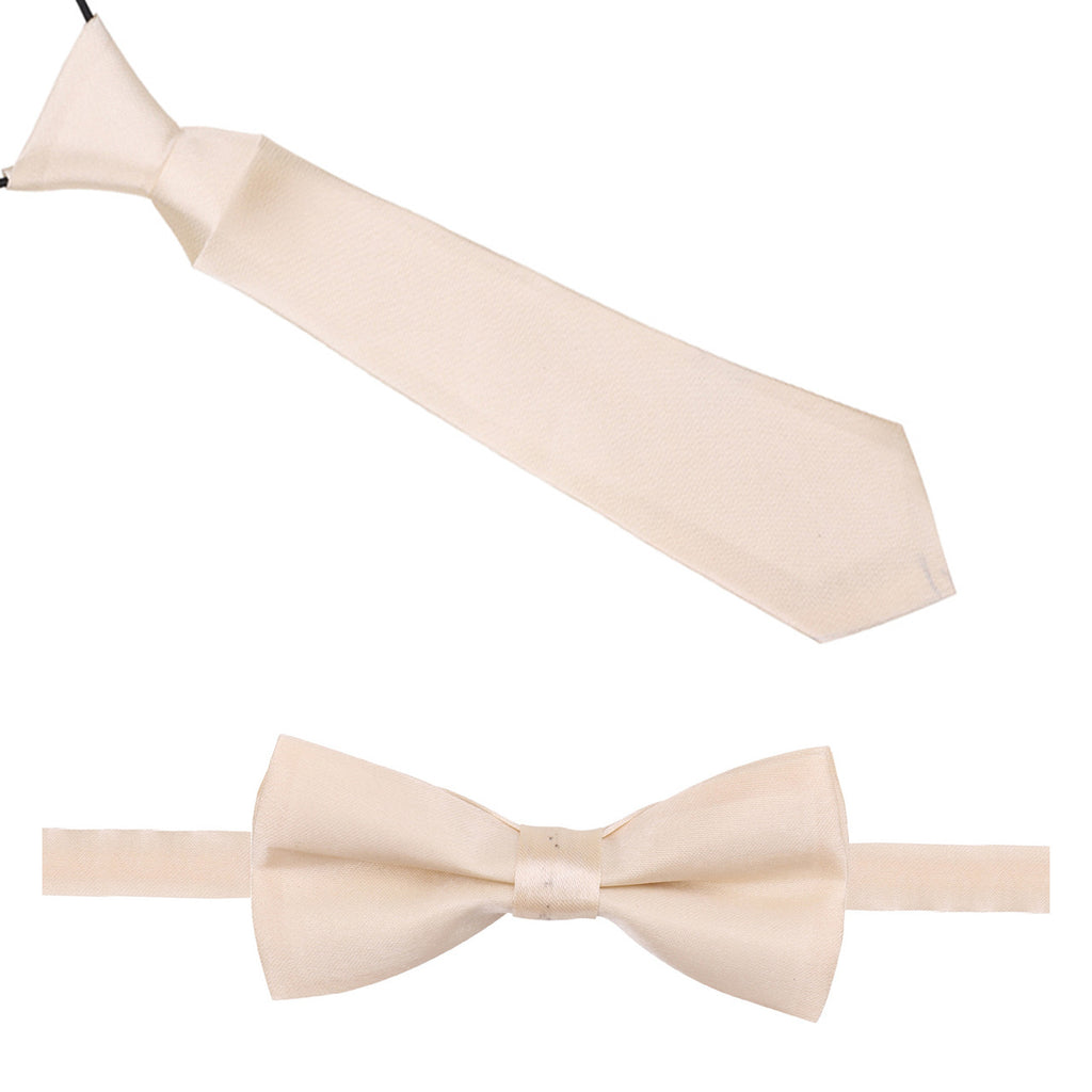 Kids Braces with Bow Tie and Neck Tie - 25mm (85cm) - Beige