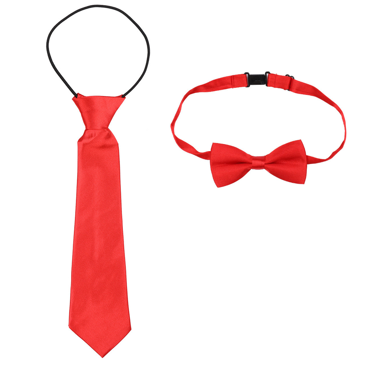 Kids Braces with Bow Tie and Neck Tie - 25mm (85cm) - Red