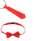 Kids Braces with Bow Tie and Neck Tie - 25mm (85cm) - Red
