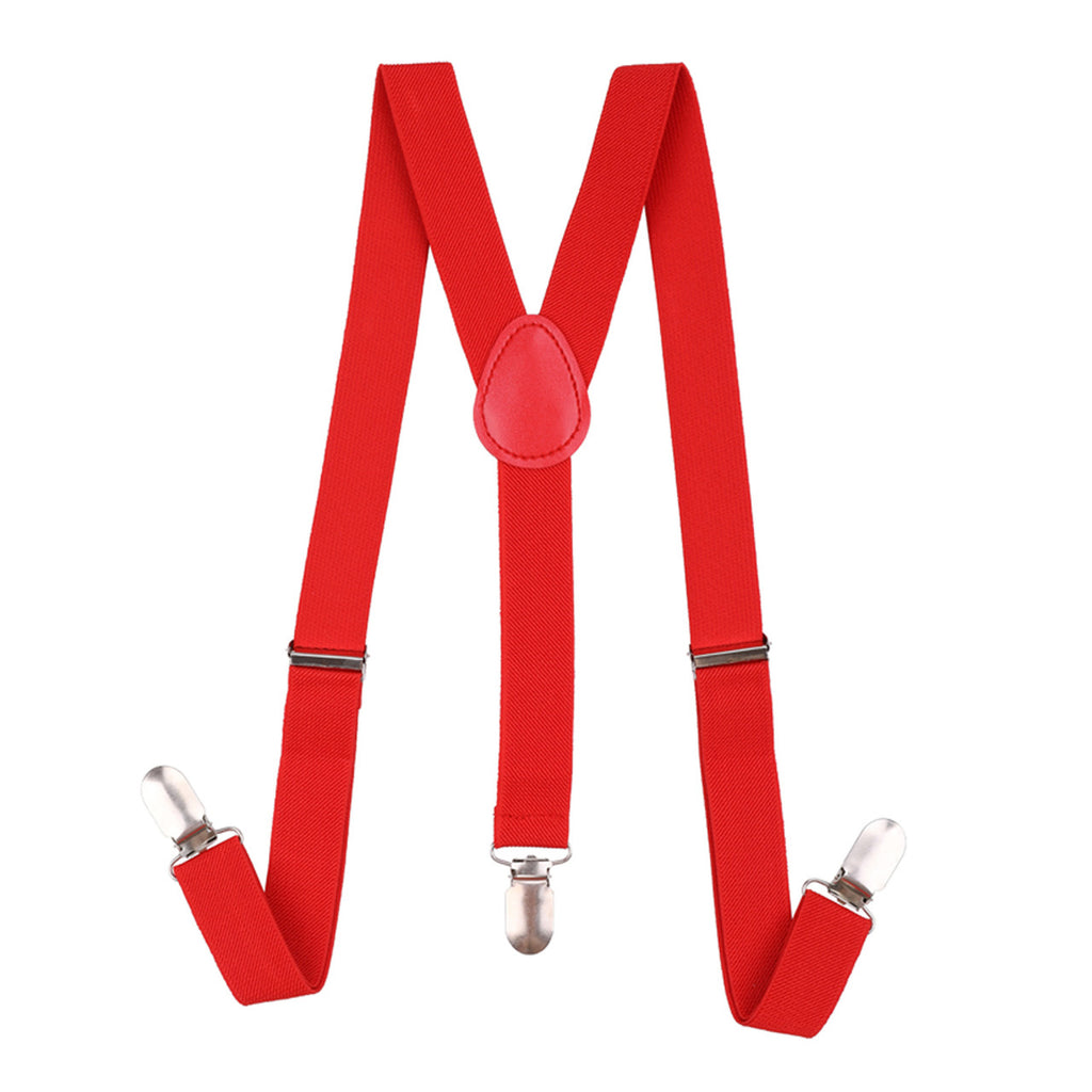 Kids Braces with Bow Tie and Neck Tie - 25mm (85cm) - Red