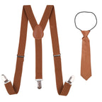 Kids Braces with Bow Tie and Neck Tie - 25mm (85cm) - Brown