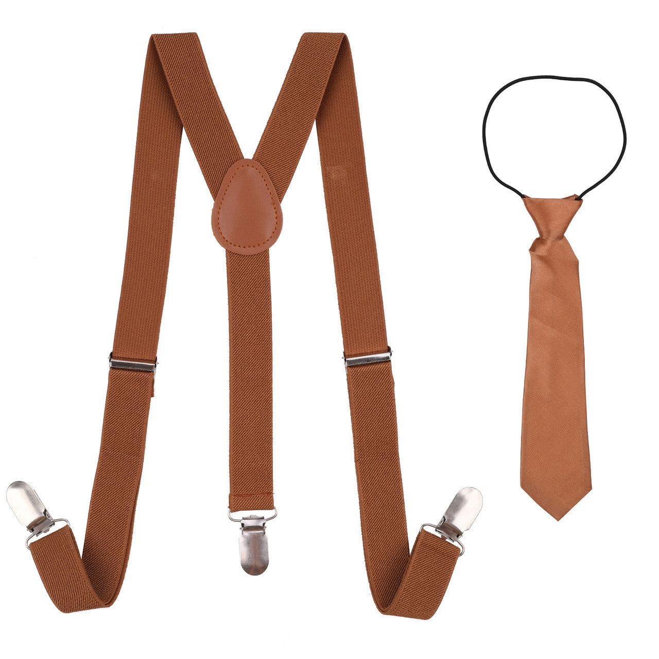 Kids Braces with Bow Tie and Neck Tie - 25mm (85cm) - Brown