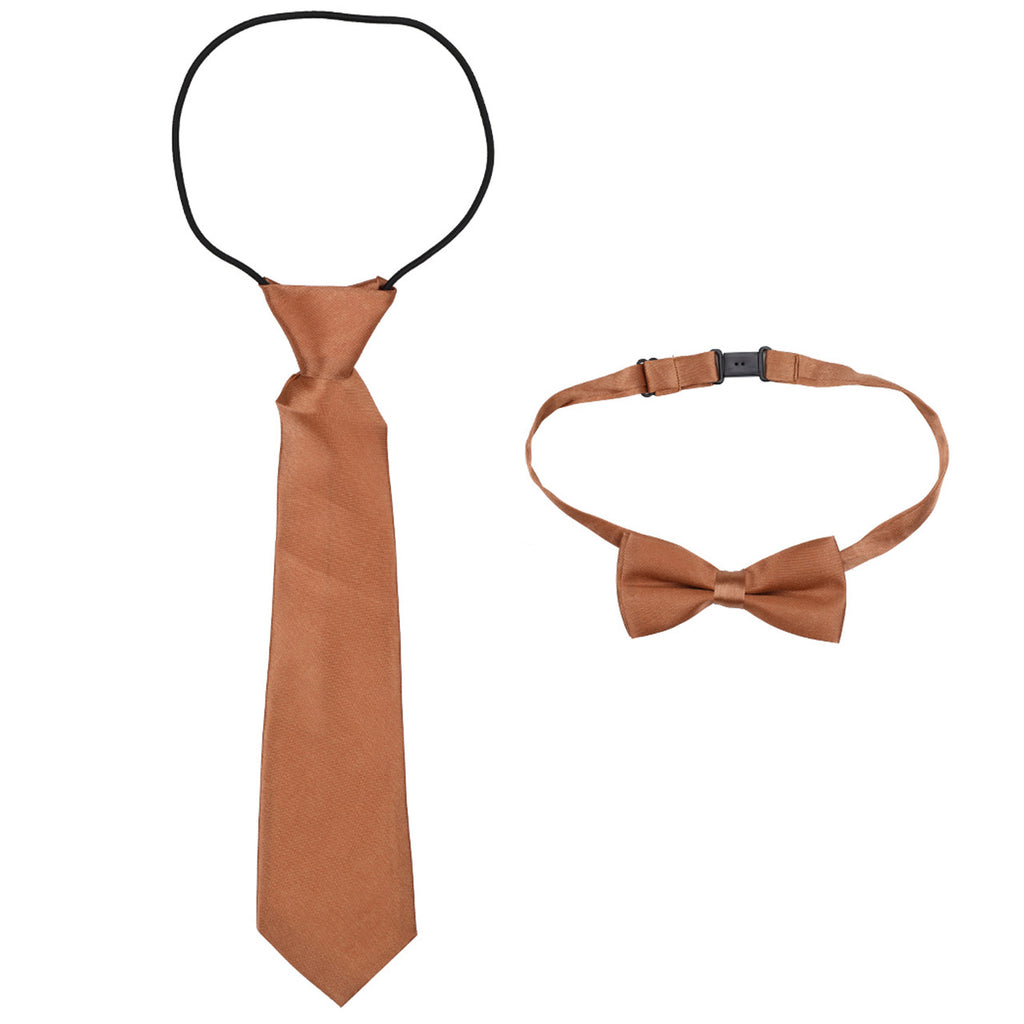 Kids Braces with Bow Tie and Neck Tie - 25mm (85cm) - Brown