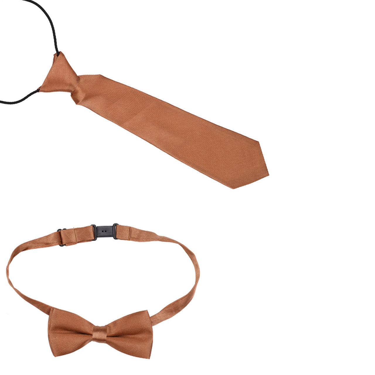 Kids Braces with Bow Tie and Neck Tie - 25mm (85cm) - Brown