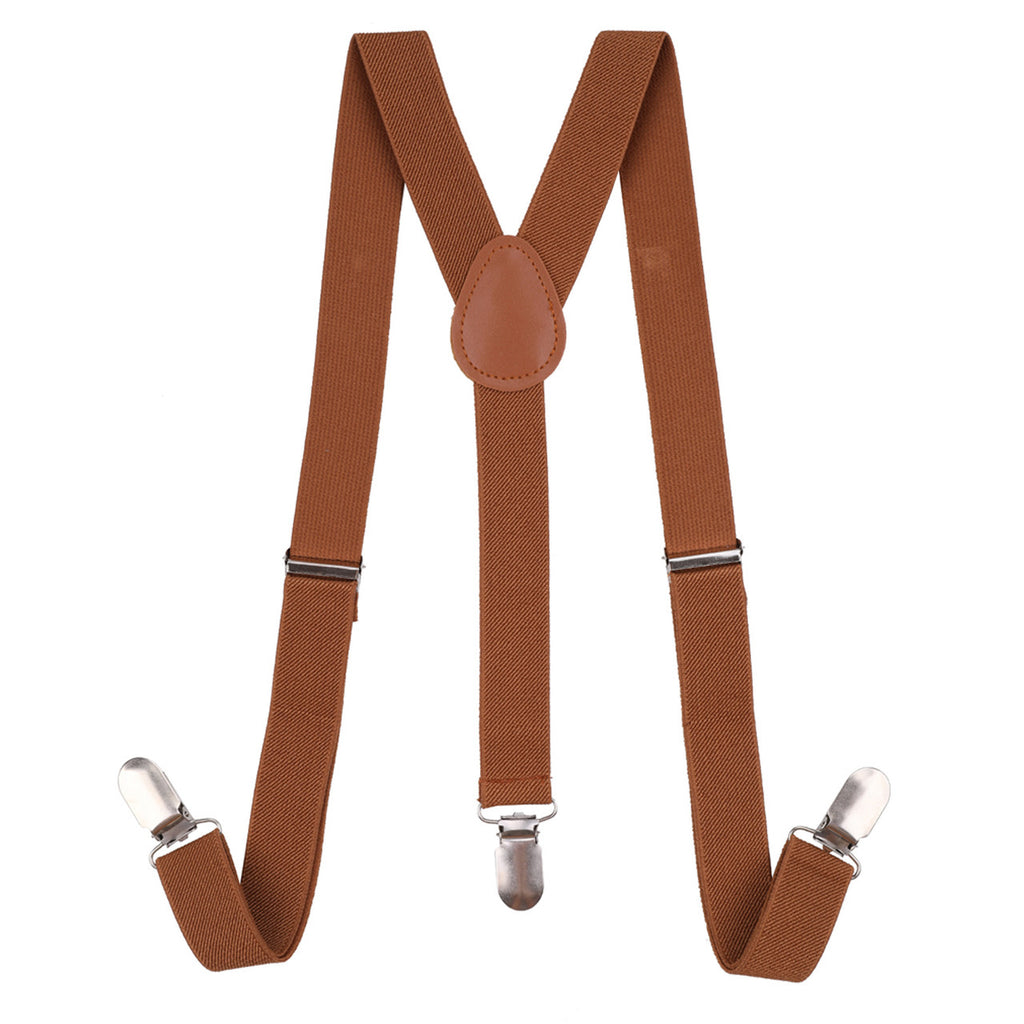 Kids Braces with Bow Tie and Neck Tie - 25mm (85cm) - Brown
