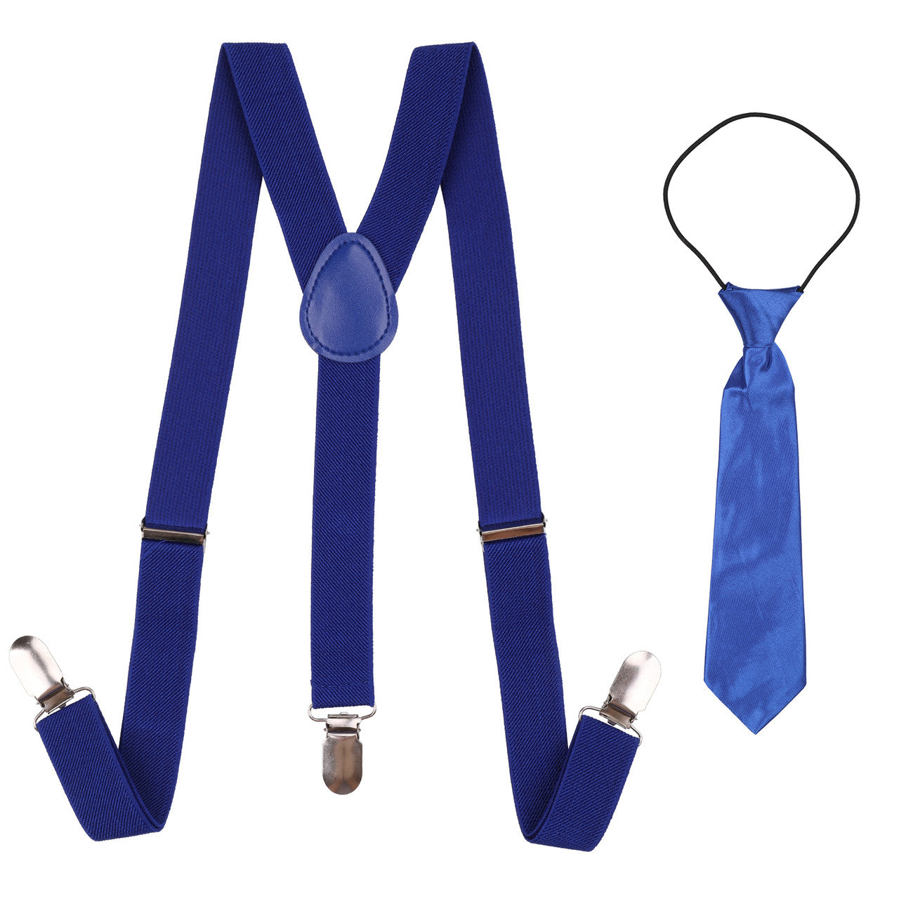 Kids Braces with Bow Tie and Neck Tie - 25mm (85cm) - Royal Blue