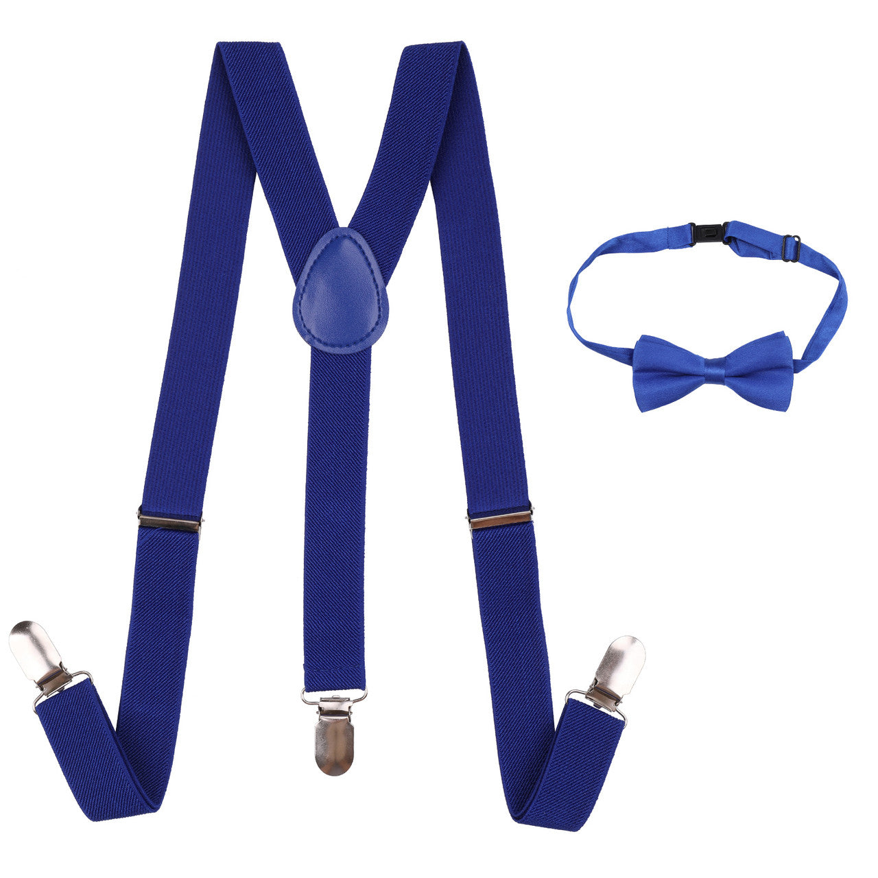 Kids Braces with Bow Tie and Neck Tie - 25mm (85cm) - Royal Blue
