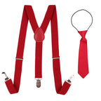 Kids Braces with Bow Tie and Neck Tie - 25mm (85cm) - Burgundy