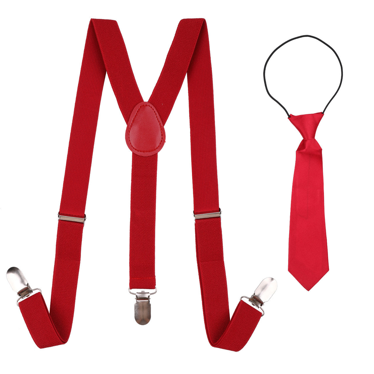 Kids Braces with Bow Tie and Neck Tie - 25mm (85cm) - Burgundy