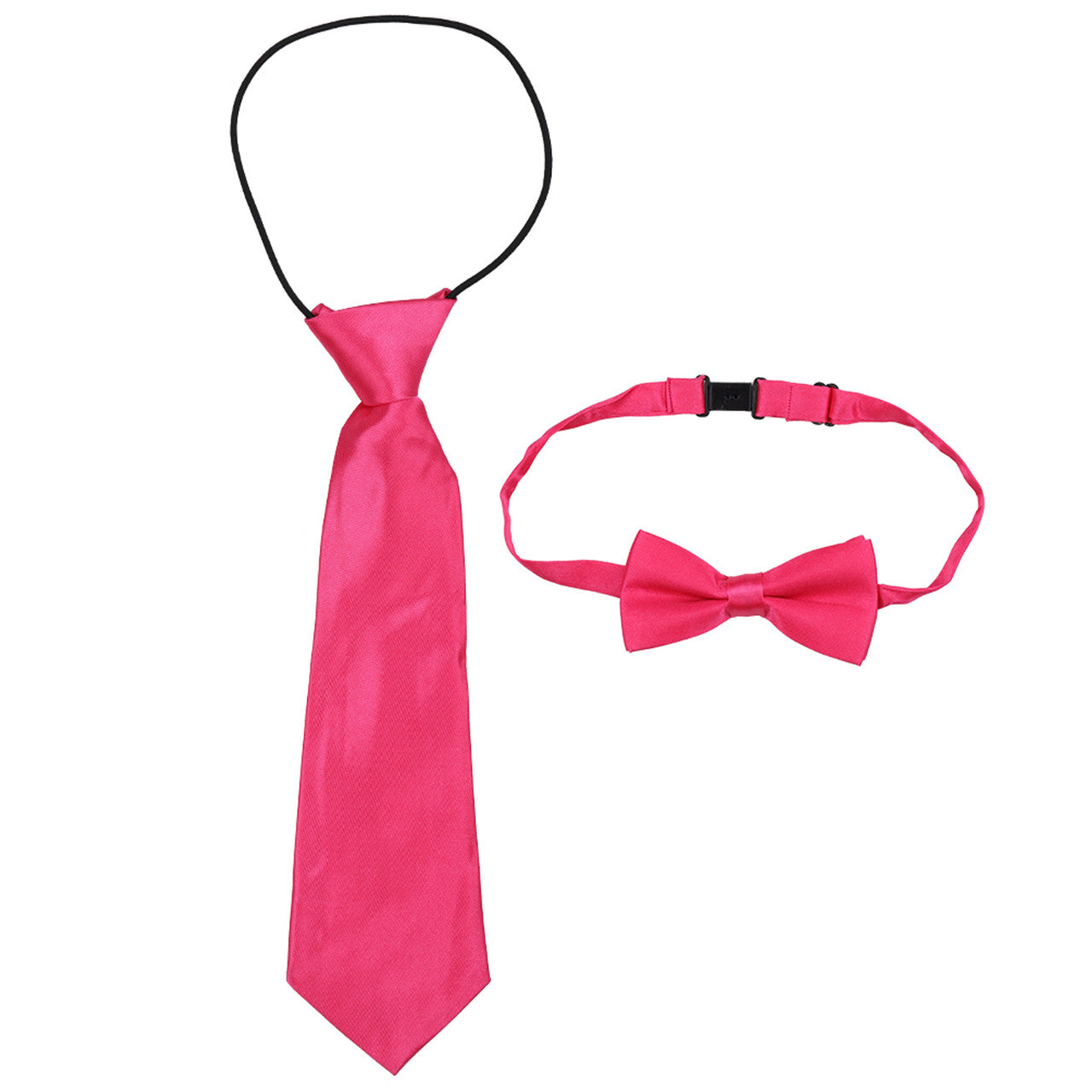 Kids Braces with Bow Tie and Neck Tie - 25mm (85cm) - Hot Pink