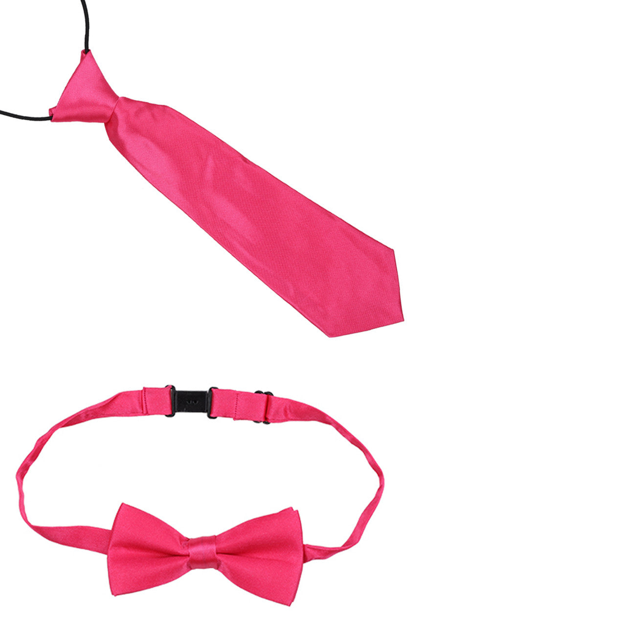 Kids Braces with Bow Tie and Neck Tie - 25mm (85cm) - Hot Pink