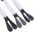 White and Black Braces for Kids with Button Hole - 20mm