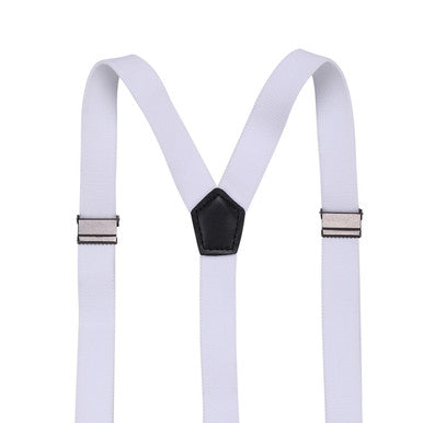 White and Black Braces for Kids with Button Hole - 20mm