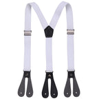 White and Black Braces for Kids with Button Hole - 20mm