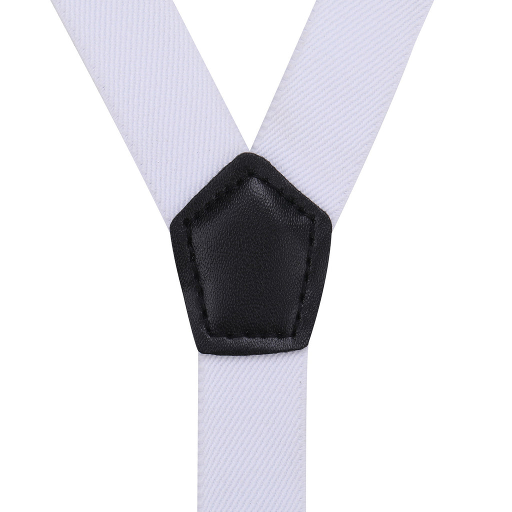 White and Black Braces for Kids with Button Hole - 20mm