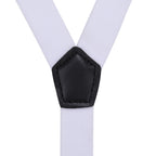 White and Black Braces for Kids with Button Hole - 20mm
