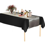 Plastic Table Cloth And Silver Satin Runner Set - 2Pcs