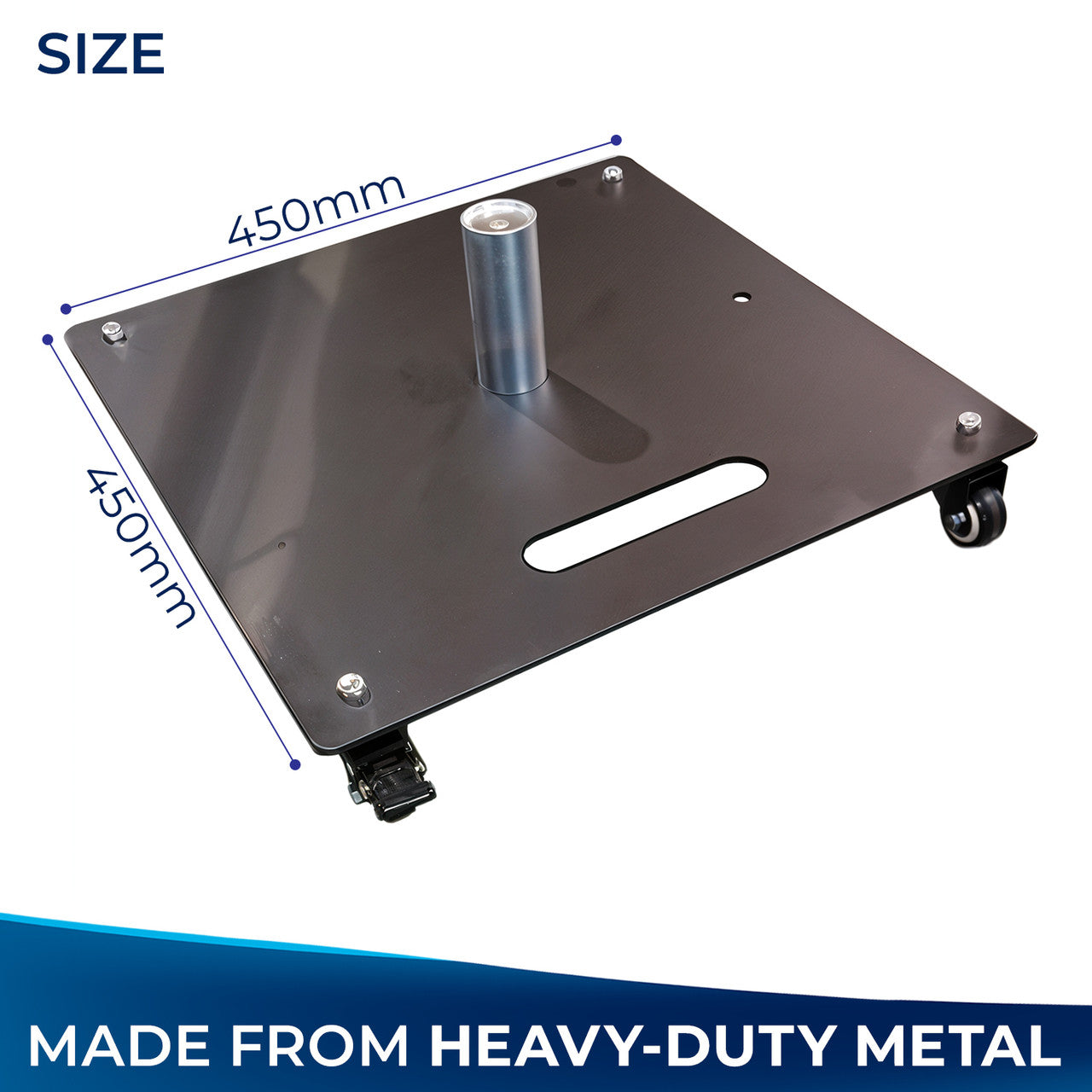 Heavy Duty Metal Base Plate with Castor Wheels for Backdrop Stand Kits