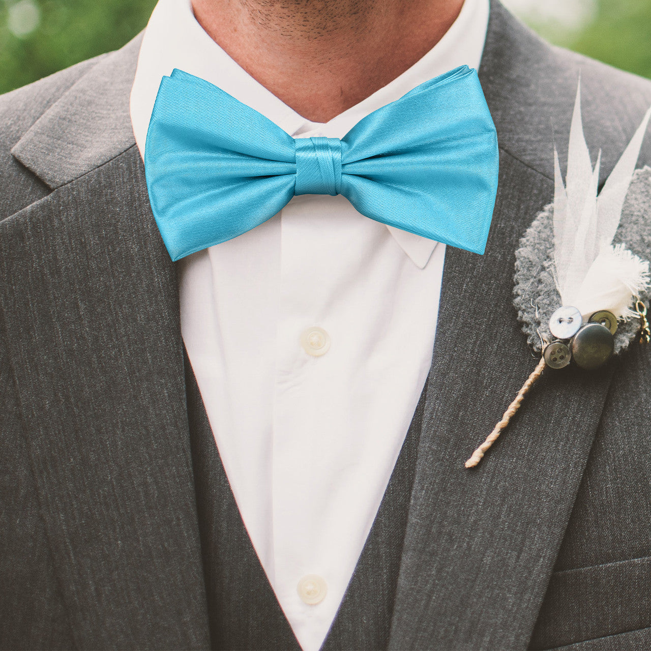 Blue Aqua Bow Tie