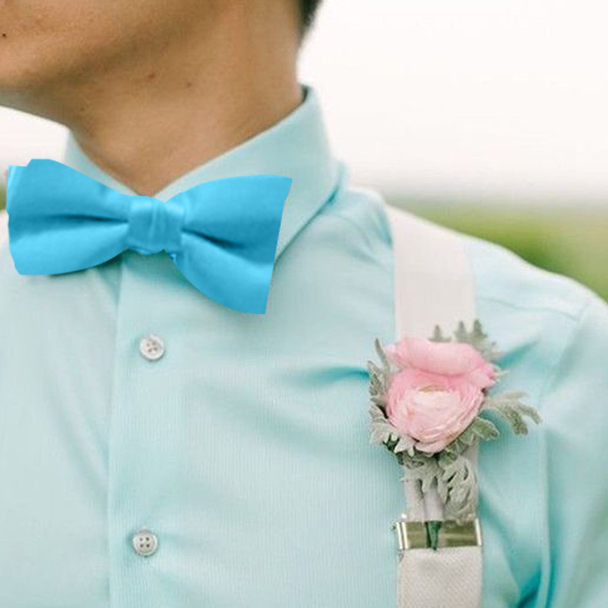 Blue Aqua Bow Tie
