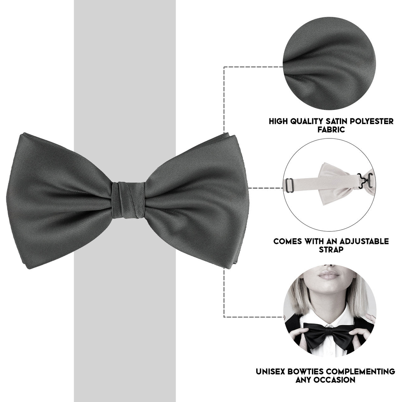 Dark Grey Bow Tie