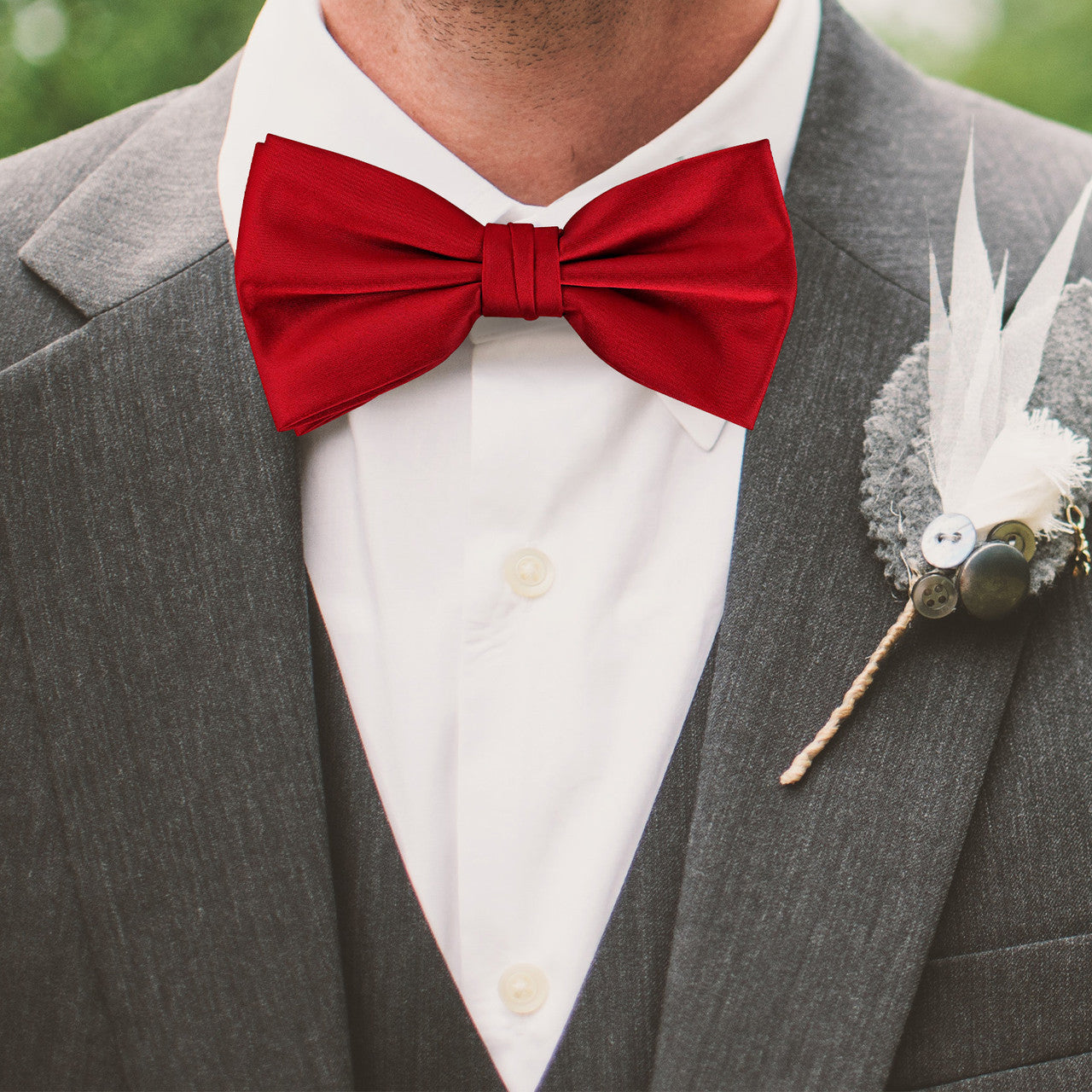 Deep Red Bow Tie